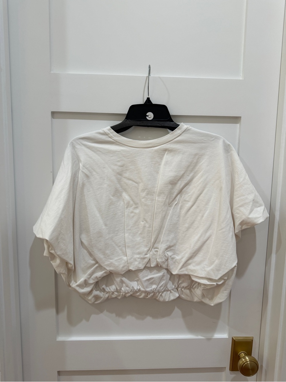 GREY LAB Cream Short-Sleeve Cropped Tee